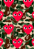 Camo Heart Pattern Poster